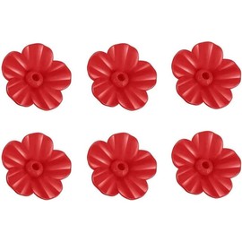 6 PCS Red Hummingbird Feeder Replacement Flowers,Plastic Decorative Flower Feeding Replacement Parts for Hummingbird Feeder Outdoors, Slices Window Hanging Bird Feeder More Birds Bird Health,One-Size