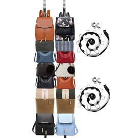 IZUS Bag-Organizer-Holder Purse Hanger - 20 Hooks for Closet and Door 2Pcs (Rack for Handbags/2 pcs Hold 20 Bags)