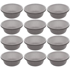 YBM Home Round Dish Wash Basin Dishpan for Washing Dishes, Plastic Portable Dish Tub Design for Camping and Multipurpose for Face Cleansing - 12-Pack, white with dots