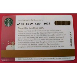 STARBUCKS CARD 2014 "DECORATED CHRISTMAS🌲TREE "  PRETTY CARD~SUPER GREAT PRICE