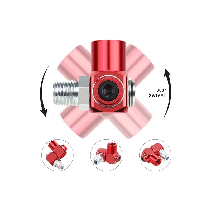 4Pcs 1/4 NPT 360 Degree Swivel Air Hose Fittings, Universal