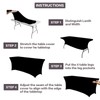 IVAPUPU 8FT Table Cloth for Rectangular Fitted Events Stretch Black