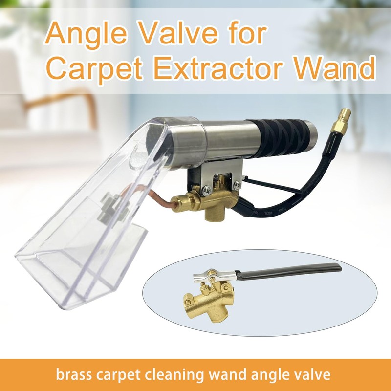 1/4" Carpet Cleaning Wand Angle Valve，Brass Angled Flow Control Valve