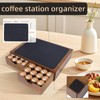 Wooden Coffee Pod Holder Drawer With Silicone Non-Slip Pad,K Cup