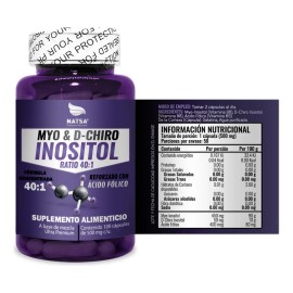 Myo Chiro Inositol 100 Cápsulas Ultra Concentrado Combinación Perfecta Equilibra Sistema Hormonal Fertilidad Ayuda Sindrome Ovario Poliquístico