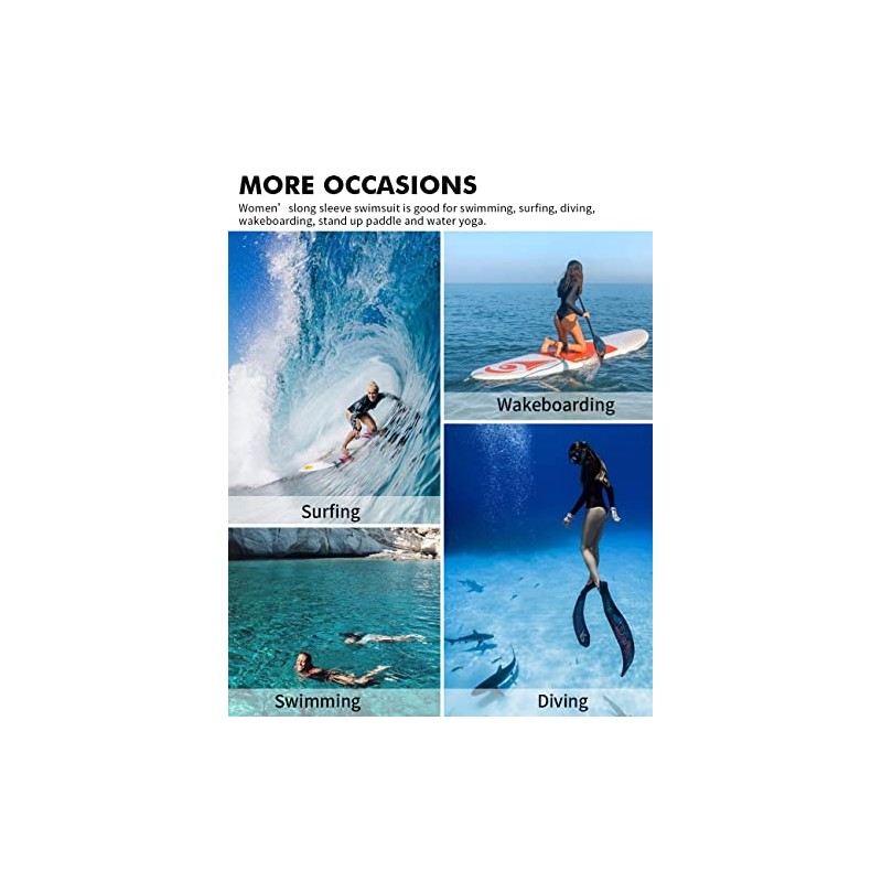 SELINK Women's Long Sleeve Rash Guard UV Protection Zipper Printed