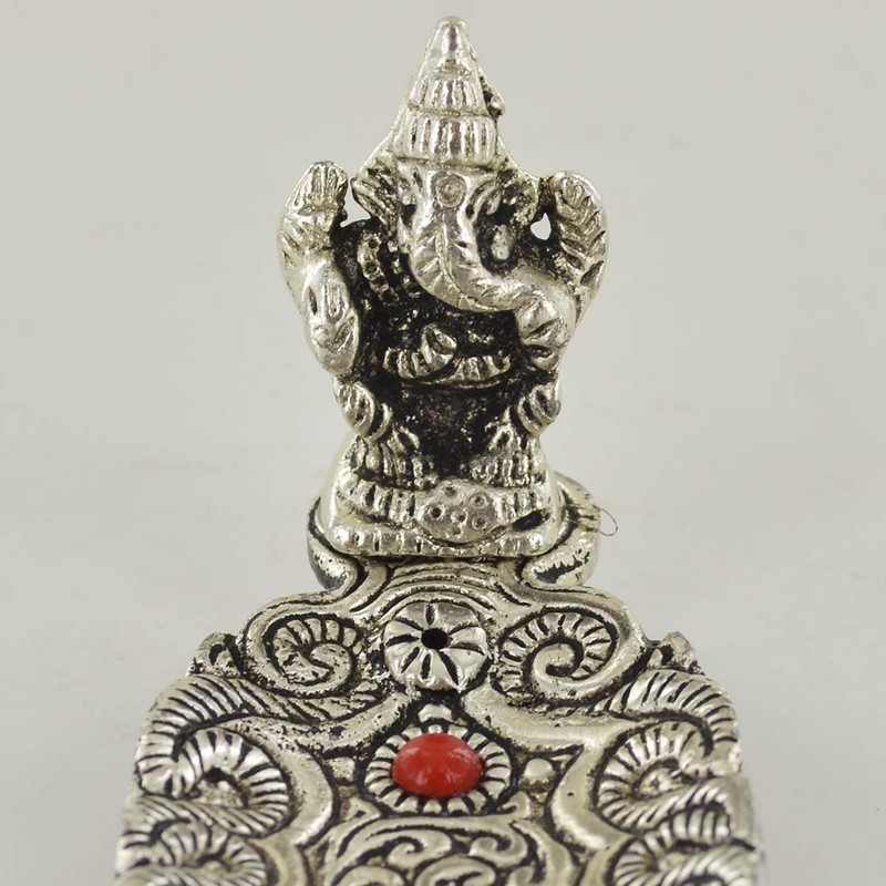 Antique Silver Ganesh Incense Stick Holder Set of Two