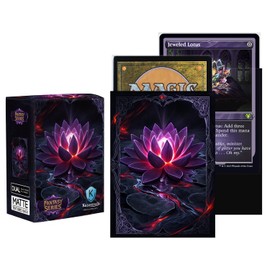Katomula 100 MTG Card Sleeves with 100 Inner Sleeves, Textured Back Art Sleeves, Black Border & Black Inside, Fit Standard Size Cards - Black Lotus