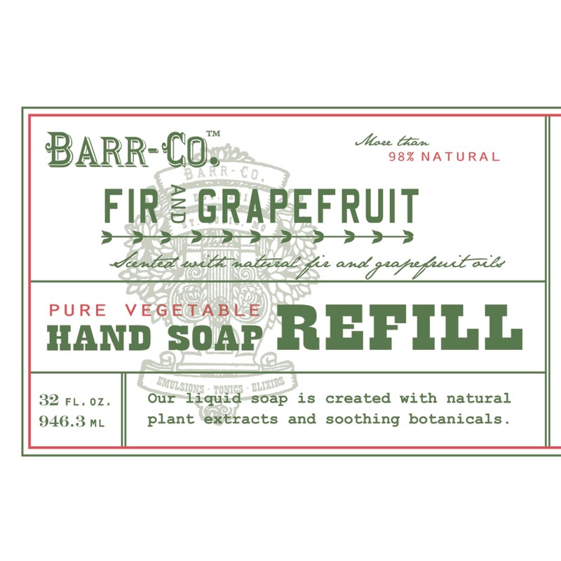BARR-CO. Hand Soap Refill – Natural Liquid Soap with Moisturizing