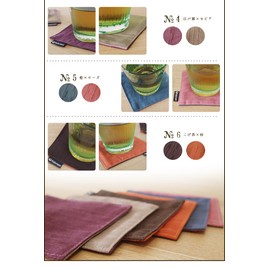 Fabrizm 1083_pur-pur2 Coasters, Set of 4, 3.9 x 3.9 inches (10 x 10 cm), Reversible, Purple Edo x Sepia