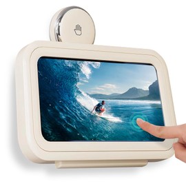 Dayinkes Shower Phone Holder Waterproof, 480° Rotating Adjustable Suction Cup Shower Phone Holder, Fog-Proof Wall Phone Holder Mount, Phone Holder for Shower with HD Touch Screen, for 4-7" Phones