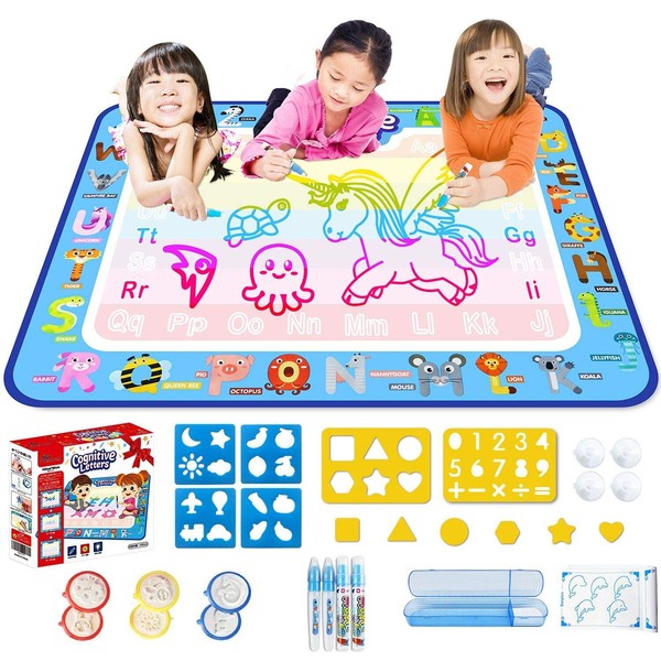 Jasonwell Drawing Sheet Toy, For Children, Water Drawing, Educational Toy, Water Coloring, For Toddlers, Girls, Boys, 3, 4, 5, 6, 7, 8, Birthday, Christmas, Gift, Japanese Instruction Manual Included, 39.4 x 31.5 inches (100 x 80 cm)