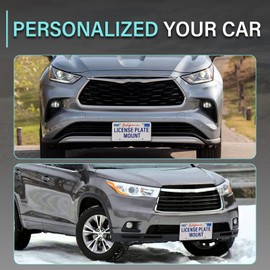 No Drill Front Bumper License Plate Mount Compatible with Toyota 4Runner 5th gen N280/Crown/Mirai Front Grille License Plate Mounting Bracket Holder Car License Plate Frames Accessories Kit