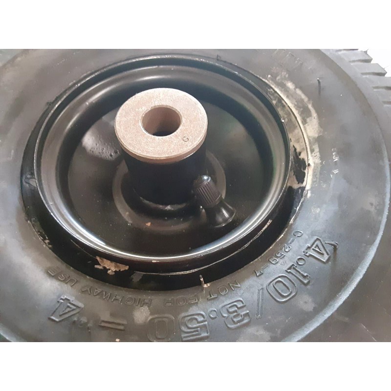 Cheng Shin 4.10/3.50-4 Tire with Wheel Assembly 5/8 Axle Brass