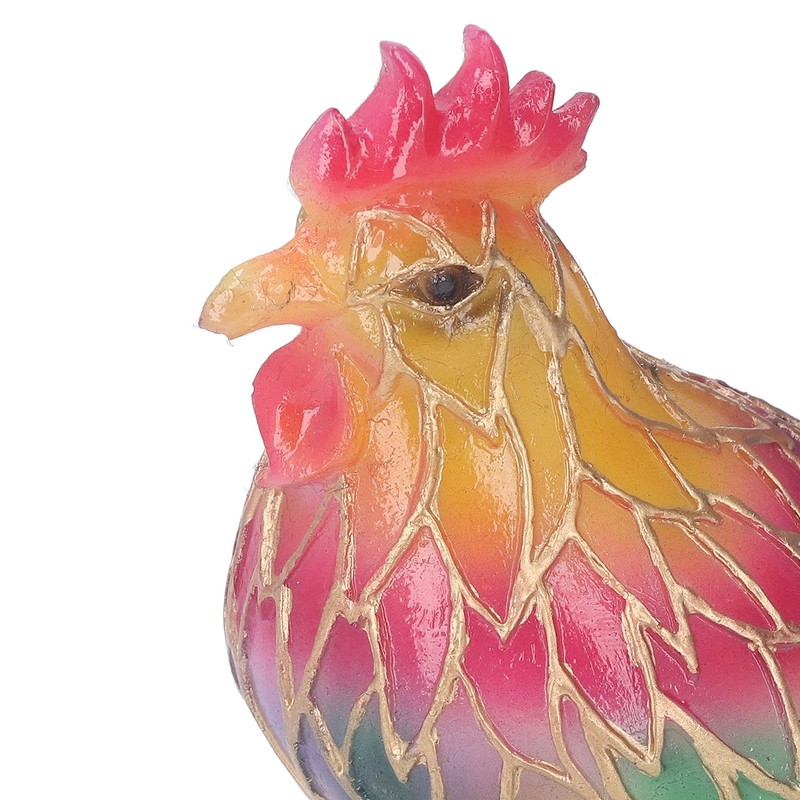 Stained Resin Rooster Table Lamp Night Light LED Animal Night