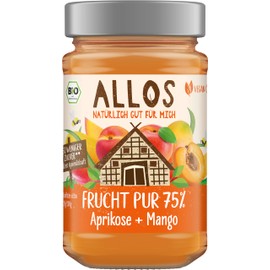 Allos Organic Fruit Pure 75% Apricot Mango (2 x 250 g)