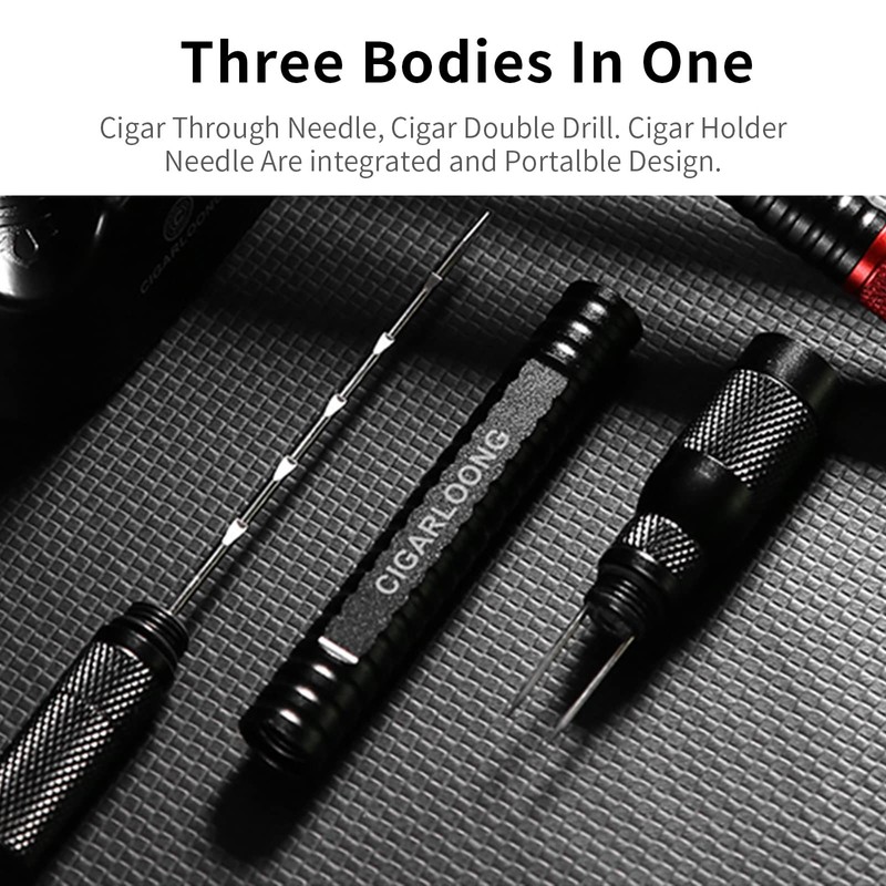 CIGARLOONG Cigar Punch, 4 in 1 Retractable Screw Out Punch,
