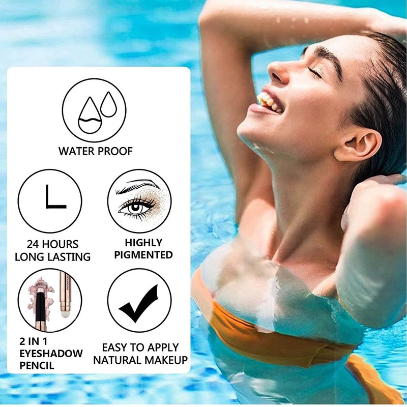 2 in 1 pink Eyeshadow stick and Sponge Makeup Brush,