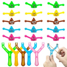 20pcs Poo Slingshot Toy,Funny Catapult Poo Slingshot Prank Toys for Kids and Adults,Poo Stress Toy Funny Poo Mochi Squishy Toys for Birthday Joke Prank Present Christmas Stocking Filler Toys