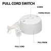 White Ceiling Pull Cord Switch 10A Round Light Switch for