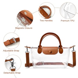 KGAUT Clear Bag for Women,Stadium Approved Crossbody Handbags, Stadium Purse for Concerts & Sports Events