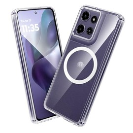 ENCASED Magnetic Case for Moto G Power 5G 2025 - Compatible with MagSafe Charging & Accessories (Clear)