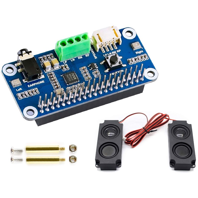 WM8960 Hi-Fi Sound Card HAT Compatible with Raspberry Pi 5/4B/3B+/3B/Pi