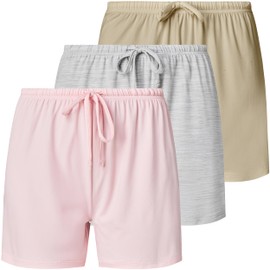 Women's 3 Pack Boxer Pajama Shorts Womens Sleep Lounge Short’s, Casual Yummy PJ Short for Women (Avail in Plus Size)