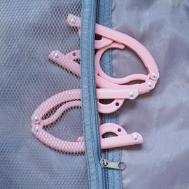 10 Pcs Travel Hangers Foldable Portable Plastic Hangers Folding Clothes Hangers Space Saving Clothes Hangers for Cruise Ship Business Trip Travel (beige)