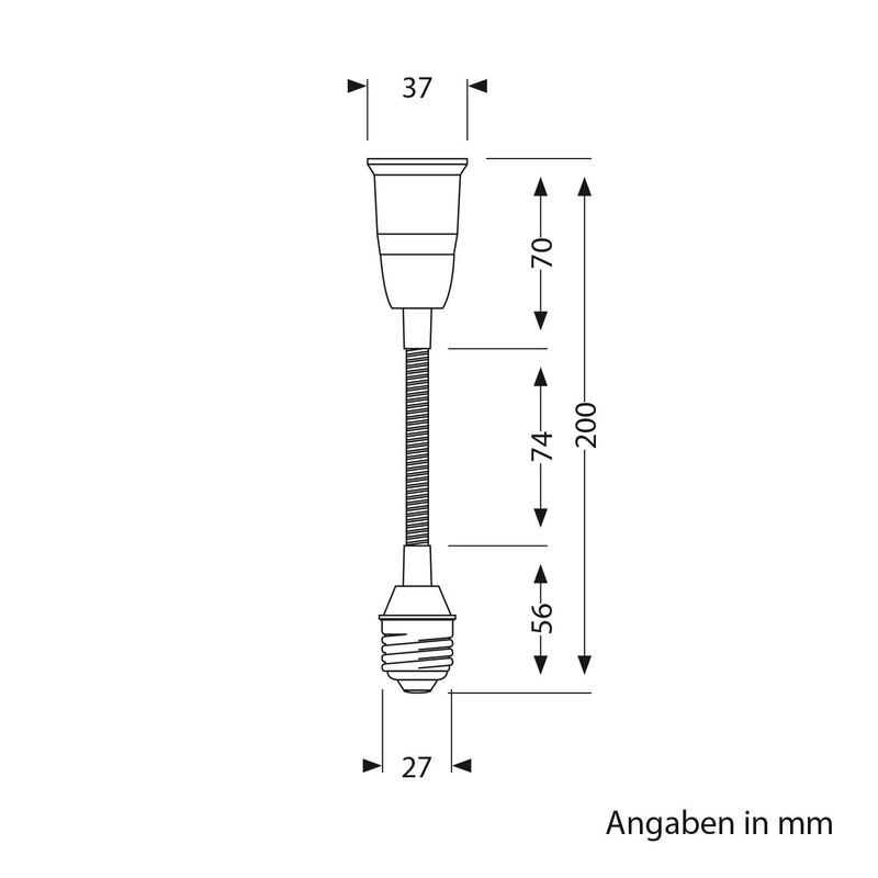 ledscom.de E27 Swan Neck Extension Elektra, Adapter With E27 Socket