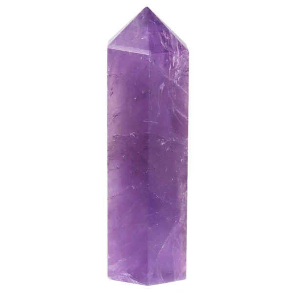 SUNYIK Gemstone Healing Crystal Points Wand, Single Terminated Wand Prism for Meditation, Amethyst