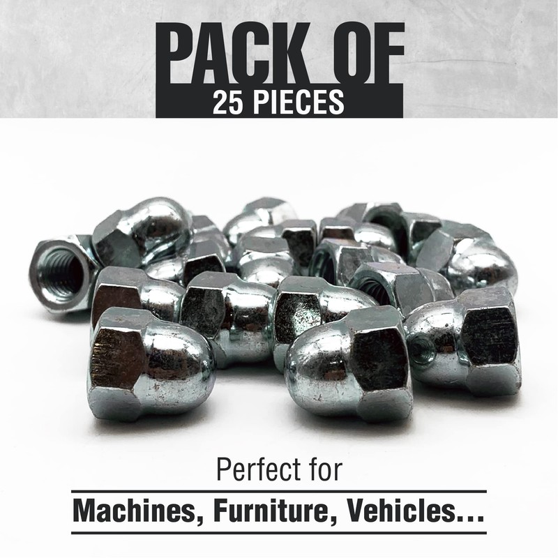 DOJA Industrial Cap Nuts M8 Pack of 25 Cap Nut