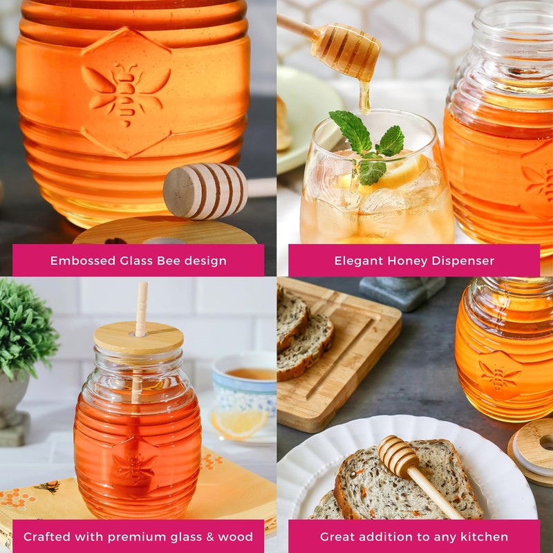 Kate Aspen 24oz. Bee Hive Shaped Honey Glass Mason Jar
