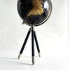 Decorative World Globe on Tripod Stand – 17" Black and