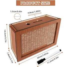 Cash Vault Wooden Savings Box 10000 - Money Bank With Target & Numbers for Cash Saving for Friends (10000 Dollar)