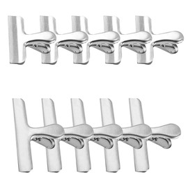 Gobesty Pack of 10 Stainless Steel Bag Clips for Bags, 2 Sizes, 121 mm & 77 mm Wide Sealing Clips for Bags, Metal Clips for Coffee Food Bread Bags, Kitchen Home Application