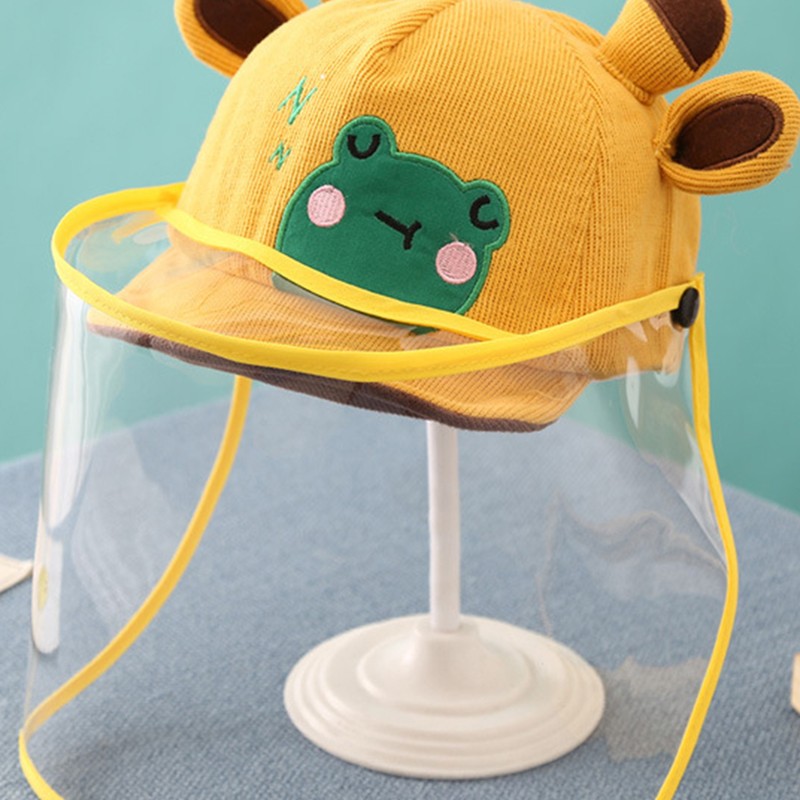 Adjustable Baby Sun Hat Cute Cartoon Infant Outdoor Removable Face