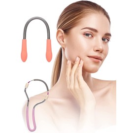 2Pcs Facial Hair Remover Manual Epilator Spring Face Hair Remover with Handle Hair Epilator Tool (Random Colour)