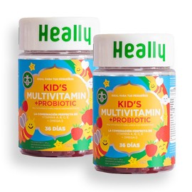 Multivitamínico para Niños, Gomitas, Para un Mejor Desarrollo, Sabor Naranja y Fresa, Con Omega-3, Vitaminas A, B, C y E, 100% Natural, Sin Azúcar y Gluten, Heally (2)