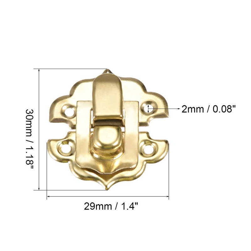 sourcing map Box Latch, Small Size Golden Decorative Hasp Jewelry