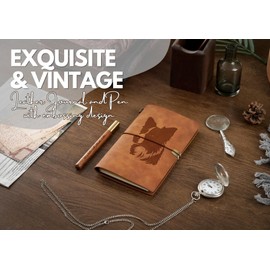 InnoBeta Border Collie Gifts for Women, Border Collie Journal and Pen Leather with Faith Message Refillable Notebook, Sketchbook, Travel Diary, 7.8x5 Inches