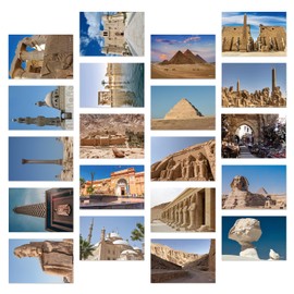 Dear Mapper Vintage Egypt Landscape Postcards Pack 20pc/Set Postcards from Around the World Greeting Cards for Business World Travel Postcard for Mailing Decor Gift