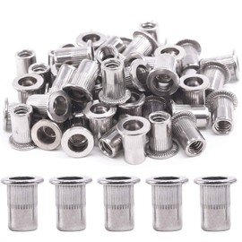 Hilitchi SAE Stainless Steel Rivet Nuts Threaded Insert Rivnuts (1/4-20“-(50PCS))