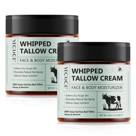 XINSZLIN 2PCS Beef Tallow Cream 120g, GrasgefüTterter Rindertalg Mit Honig Und Bienenwachs Macht Die Haut Weich Und Feuchtigkeitsspendend Hautpflegecreme FüR Gesicht Und KöRper