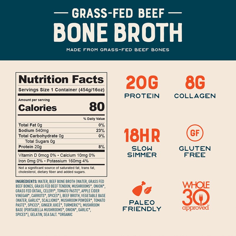 Bare Bones Beef Bone Broth for Cooking and Sipping, 16