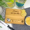 eBuyGB Engraved Wooden Mum's Gin & Tonic Board, Bamboo Chopping