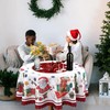 Christmas Round Table Cloths 60in Red Polyester Santa Claus Tablecloth