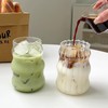 GUOJOZO 2 Pcs Ribbed Glass Cups 18 Oz Vintage Drinking