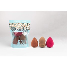 PROFFECTIVE 3D Cat Sponge (3 P), Inflatable with Water, Makeup Tool, Egg Shape, Drop Type, For Wet and Dry Use, Multi-functional Makeup Sponge Puff Set