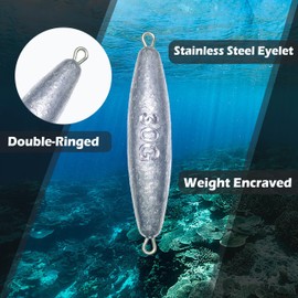 Trolling Weights Inline Fishing Weights Sinkers Double Ringed Weights for Saltwater Freshwater Fishing Get Lures Deeper 1oz to 5oz